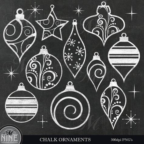 Chalk ORNAMENTS Clip Art / Chalkboard Christmas Clipart / Christmas Chalk Clipart Downloads Chalk S #conceptartdrawing #concept #art #drawing Chalk Ornaments, Christmas Chalk, Holiday Clip Art, Christmas Chalkboard Art, Mini Albums Photo, Chalkboard Christmas, Album Photo Scrapbooking, Red Christmas Ornaments, White Christmas Ornaments