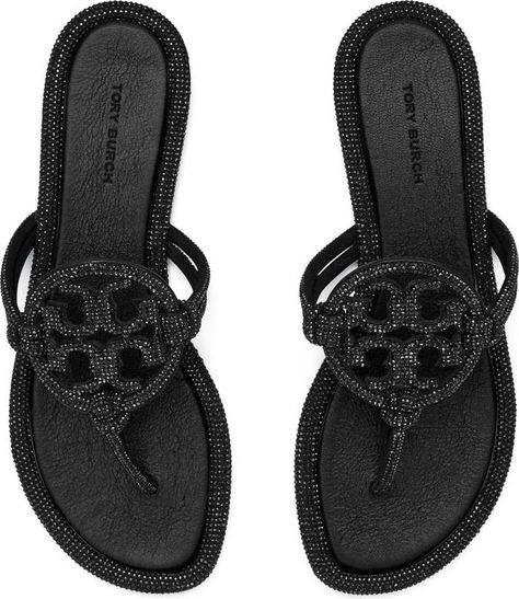 Tory Burch Miller Knotted Pavé Sandal (Women) | Nordstrom Tory Burch Miller Sandals Outfit, Pretty Sandals, Pretty Shoes Sneakers, Tory Burch Miller Sandals, Miller Sandal, Glitter Sandals, Sandals Outfit, Tory Burch Sandals, Leather Thong Sandals