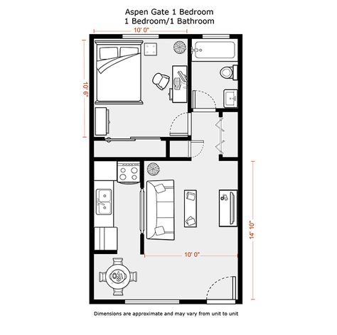 12x24 Tiny House Floor Plans With Loft, 12x24 Tiny House, Design Casa Piccola, Loft Plans, Small Apartment Plans, Studio Apartment Floor Plans, Bloxburg Building, Studio Floor Plans, Big Closet