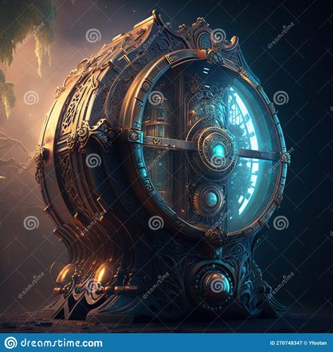 Futuristic Technology, Time Machine, About Time, Visual Arts, Cyberpunk, Science Fiction, Visual Art, Stock Illustration, Clock