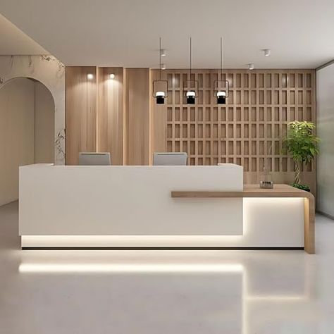 Office Reception Area Design, Modern Front Desk, Modern Reception Desk Design, Modern Office Reception, Front Desk Design, Reception Area Design, Office Reception Design, Office Reception Area, Checkout Counter