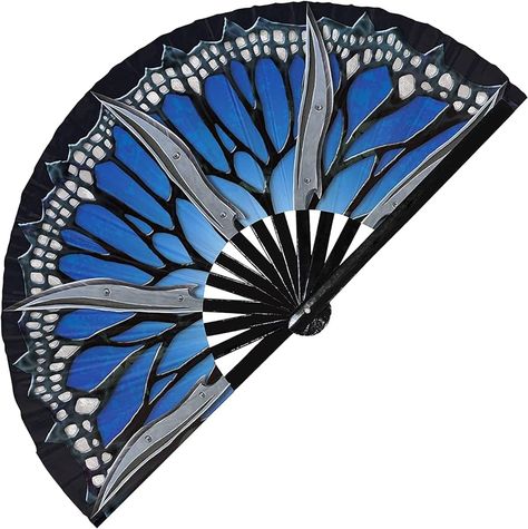 Amazon.com: Female Ninja Fan Folding Fan UV Glow Hand Fans Cosplay Outfit Halloween Blades Fan Weapon Bamboo Fan (Style 1) : Home & Kitchen Weaponized Hand Fan, Trinket Ideas, Blue Ninja, Dragon Hoard, Twelve Kingdoms, Bamboo Fan, Female Ninja, Fan Hand, Folding Fans