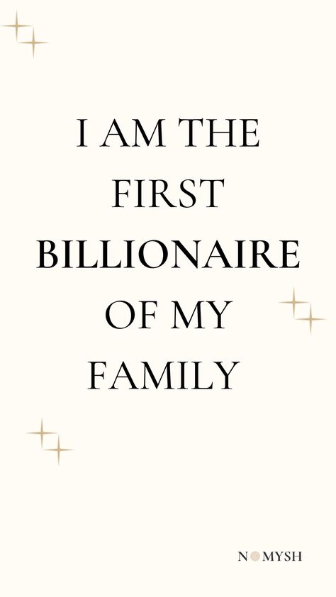 I am the first Billionaire of my family | Morning Affirmations | Manifestation The One, Family Morning, I Am The Creator, Morning Affirmations, I Am The One, My Family, Personal Growth, Affirmations, The First