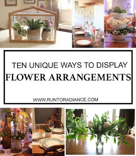 Ready to have fun with flower arrangement displays? This post shows 10 different ways to display flower arrangements. Number 10 is my fav! How To Display Flowers, Diy Entertainment Center Ideas, Unusual Centerpieces, Unusual Vases, Entertainment Center Ideas, Tablescapes Ideas, Centerpiece Diy, Creative Centerpieces, Indoor Plant Wall