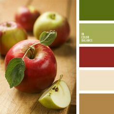 Green/red/tan color palette Kitchen Color Palettes, Kitchen Colour Schemes, Kitchen Paint Colors, Color Balance, Trik Fotografi, Green And Red, Room Paint, Kitchen Colors, New Wall