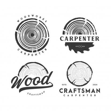 Carpenter logo illustration | Premium Vector #Freepik #vector #logo #wood #retro #work Woodworking Logo Ideas, Woodworking Logo Design Ideas, Carpentry Logo Design Ideas, Wood Work Logo Design, Wooden Logo Design Ideas, Wood Grain Logo, Carpenter Logo Design, Woodworking Logo Design, Woodwork Logo