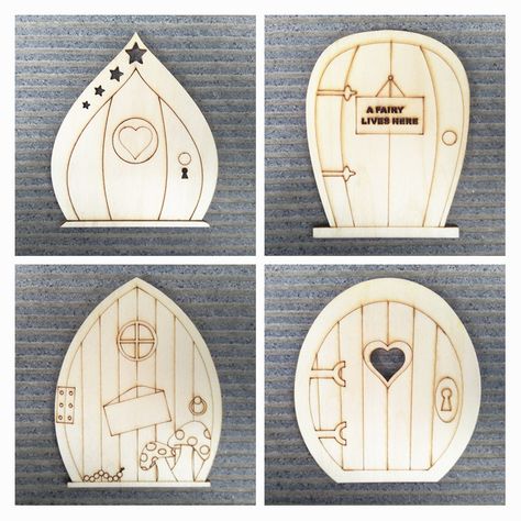 Diy Fairy Door, Wooden Fairy, Fairy Garden Doors, Fairy House Crafts, Fairy Garden Furniture, Clay Fairy House, Door Crafts, Fairy House Diy, Fairy Garden Crafts