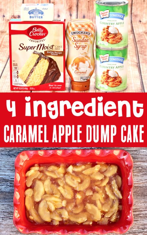 Caramel Dump Cake, Easiest Desserts, Apple Dump Cake Recipe, Easy Dump Cake Recipe, Apple Dump Cake, Caramel Apple Dump Cake, Apple Caramel, Dump Cake Recipe, Cake Mix Desserts