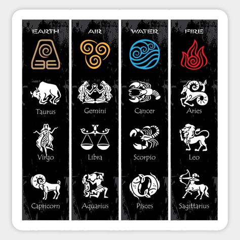 There are four elements: fire, earth, air, and water. Each element rules three signs (since there are 12 signs in the Zodiac). -- Choose from our vast selection of stickers to match with your favorite design to make the perfect customized sticker/decal. Perfect to put on water bottles, laptops, hard hats, and car windows. Everything from favorite TV show stickers to funny stickers. For men, women, boys, and girls. Zodiac Signs Elements, Gemini And Pisces, Zodiac Sign Designs, Horoscope Tattoos, Virgo And Scorpio, Zodiac Elements, Elements Tattoo, 4 Element, Hip Tattoos Women