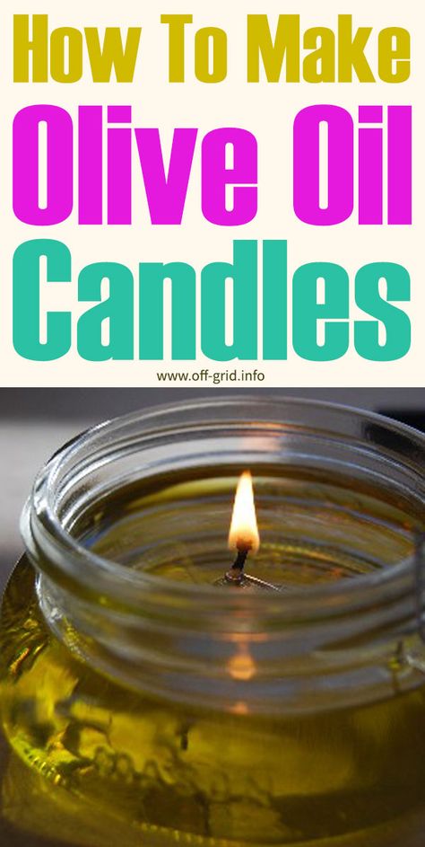 Olive Oil Candle, Oil Candles Diy, Survival Knowledge, Ideas Candles, Candle Making For Beginners, Candles Art, Candle Lite, Candle Diy, Grain Mill