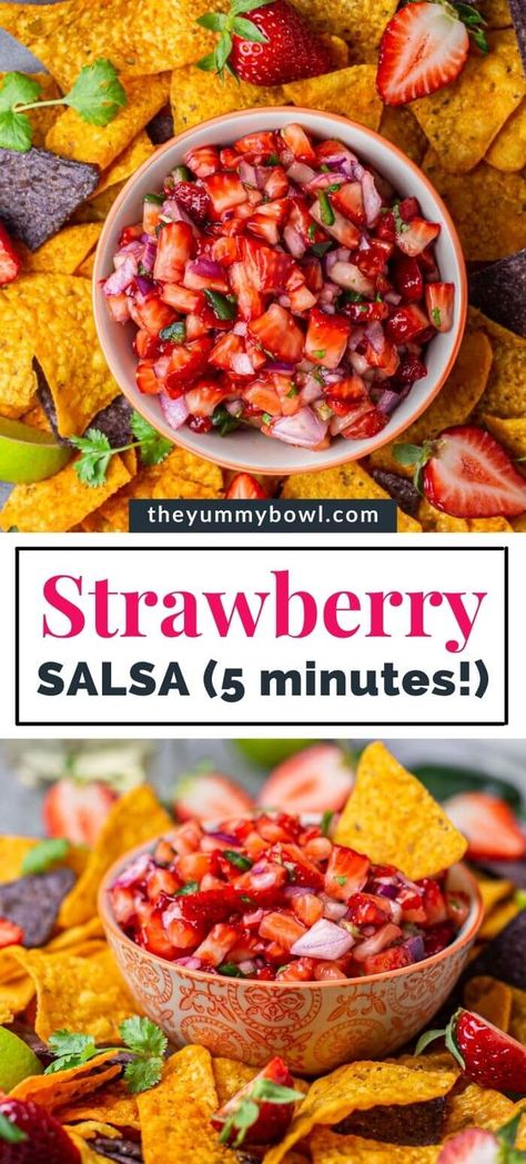 Salsa Recipe Homemade, Strawberry Salsa Recipe, Easy Salsa Recipe, Awesome Appetizers, Strawberry Salsa, Mexican Appetizers, Easy Salsa, Appetizers Recipes, Party Appetizer