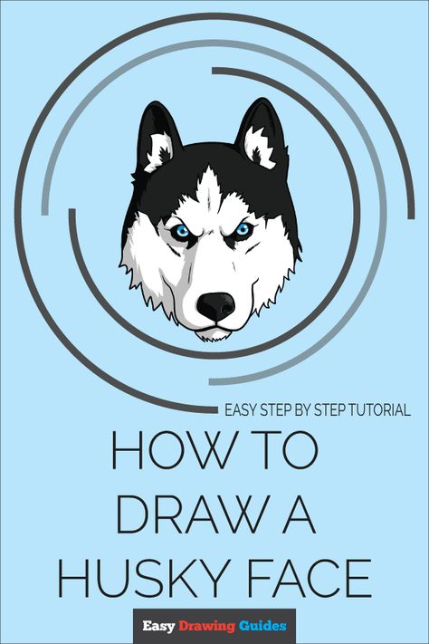 Husky Face Drawing, Dog Drawing Tutorial, Husky Faces, Face Outline, Drawing Guides, Drawing Tutorial Face, Easy Drawing Tutorial, Drawing Tutorials For Kids, Face Pictures