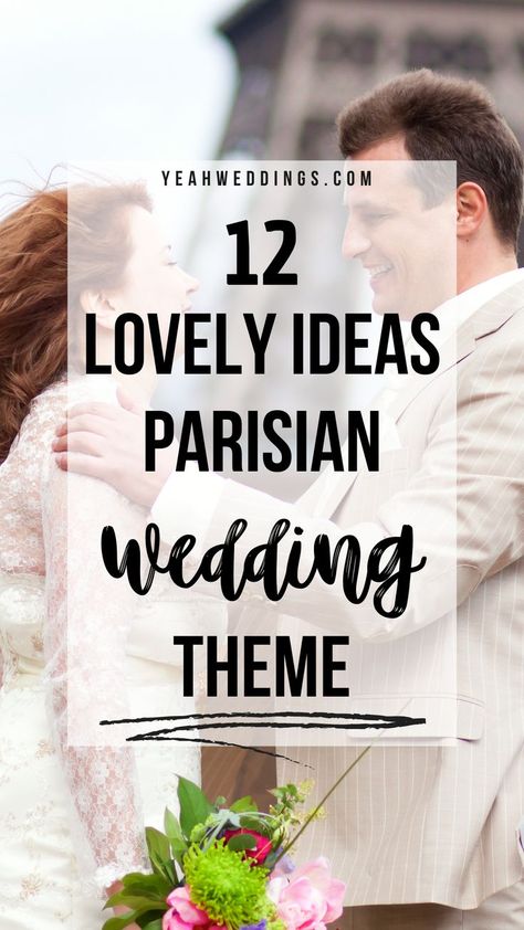 Say 'I do' to a chic Parisian wedding with our inspiration guide! Parisian weddings are very picturesque - they can be themed around Eiffel Tower and the city’s famous streetlights, or a classic chic design that combines rich decor and rustic touches. French Wedding Theme Decor, French Wedding Ideas Decor, Paris Inspired Wedding, Parisian Wedding Aesthetic, Paris Inspired Wedding Decor, French Themed Wedding Decor, Parisian Style Wedding Decor, Parisian Wedding Decor, Paris Theme Wedding Decorations