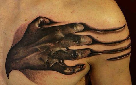 Hand grabbing Tattoo Lower Back, Illusion Tattoo, Best 3d Tattoos, Fantasy Eyes, Optical Illusion Tattoo, Sweet Tattoos, Geniale Tattoos, Weird Tattoos, 3d Tattoos