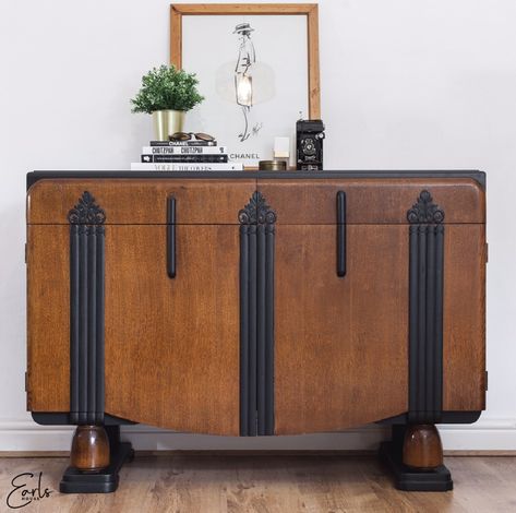 1930-40’s Art Deco Sideboard available to buy from our website! #artdecofurniture #upcycledfurniture #upcycled #homedecor #homeinteriors #vintagefurniture #vintage #yesteryear #interiorlovers #handpaintedfurniture #repurposedfurniture #homeinspo #smallbusiness #upcycling #fusionmineralpaint #paintitbeautiful #furnitureredesign #redesignedfurniture #styleithappy #chanel Art Deco Sideboard Upcycle, Art Deco Furniture Makeover, Cupboard Upcycle, Beatles Room, Sideboard Upcycle, Quirky Furniture, Deco Sideboard, Vintage Furniture Makeover, Repainting Furniture