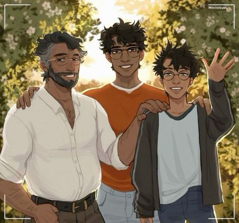 Fleamont, James and Harry Potter James And Harry, Marauders Fan Art, Harry Potter Comics, Harry Potter Ships, Harry James, Harry Potter Headcannons, Harry James Potter, All The Young Dudes, Harry Potter Marauders