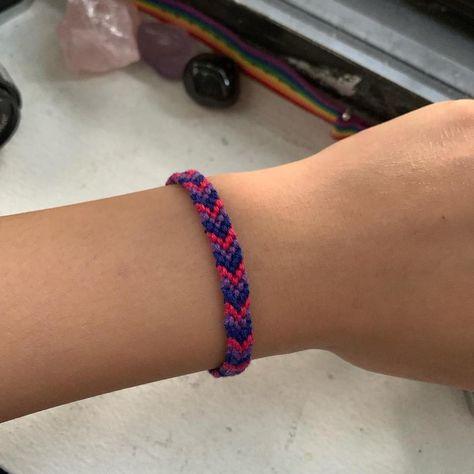 Bi Bracelet, Bisexual Bracelet, Frendship Bracelets, Lgbt Bracelet, Chevron Friendship Bracelet, Bi Flag, Bi Panic, Embroidery Bracelets, Chevron Bracelet