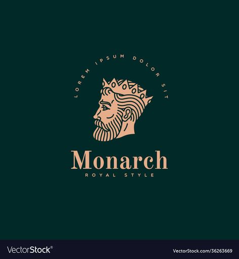 Monarch Logo, Logo Luxe, People Logo, Seal Design, Logo Design Template, Logo Ideas, Dark Background, Brand Identity Design, Identity Design