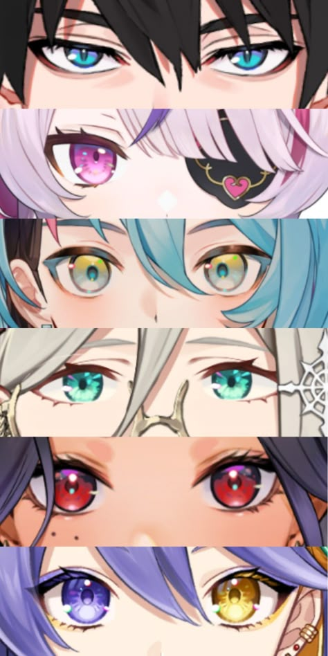 Vtuber Eyes Reference, Magic Markings On Skin, Pretty Anime Eyes, Vtuber Expression, Vtuber Eyes, Live 2d Model, Vtuber Base, Vtuber Design Ideas, Red Hair Anime Guy