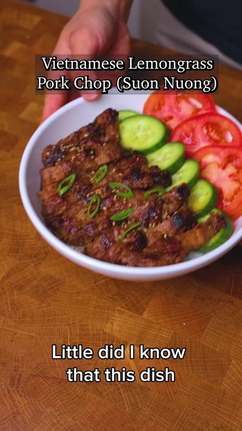 Vietnamese Pork Chop or Suon Nong #vietnamesefood #porkchops #easyrecipe #dinnerideas #homecooked | Genius Eats | Kenya Grace · Strangers Vietnamese Lemongrass Pork, Vietnamese Pork Chops, Lemongrass Pork, Vietnamese Pork, Dark Soy Sauce, Thai Chili, Vietnamese Cuisine, Pork Recipe, Vietnamese Food