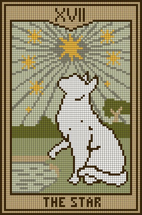 Tarot Card Pixel Art Grid, Tarot Crochet Pattern, Vintage Alpha Pattern, Large Alpha Patterns, Tarot Card Crochet, Tarot Alpha Pattern, Knit Tapestry Pattern, Tarot Pixel Art, Crochet Tapestry Blanket