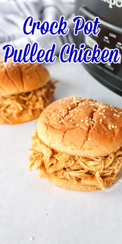 Barbeque Chicken Sandwich, Pulled Chicken Crock Pot Recipes, Crock Pot Sandwiches, Crockpot Pulled Chicken, Pulled Chicken Recipes, Barbecue Sandwiches, Pulled Chicken Sandwiches, Chicken Breast Crockpot Recipes, Barbecue Chicken Recipe