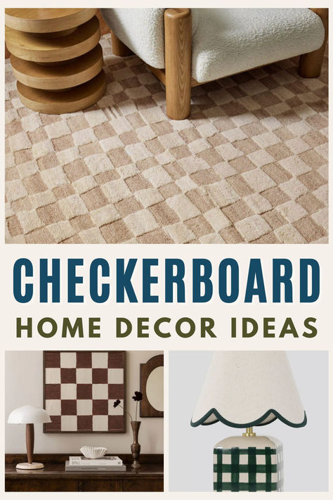 You only need a little bit of checkerboard to make a style impact in an interior, it is virtually one of the easiest patterns to carry off, and adds a touch of vintage charm to your decor. I’ve compiled a list of the best checkerboard items to introduce to your interior that will honestly make you reconsider everything you thought you knew about the classic checkerboard. Checkerboard Room Decor, Chic Interior, Bedroom Themes, Checkered Pattern, The Rise, Home Decor Ideas, Simple Patterns, Bedroom Interior, Guest Room