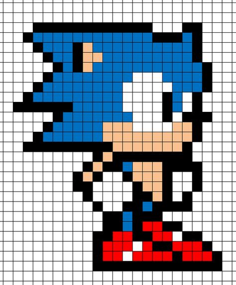 Sonice The Hedgehog Minecraft Pixel Art Template Coding Sites, Grille Pixel Art, Perler Christmas, Pixel Art Minecraft, Image Pixel Art, Modele Pixel Art, Seni Pastel, Pixel Art Pokemon, Mode Retro