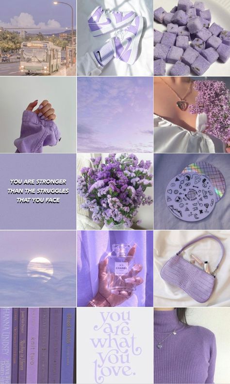 Lavender Mood Board Aesthetic, Purple Ig Feed, Lavender Vision Board, Purple Instagram Aesthetic, Purple Instagram Theme, Lilac Mood Board, Lavender Mood Board, Purple Vision Board, Mood Board Purple