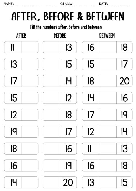 After Before Number Worksheet, Maths Numbers Work Sheets, Kg Class Maths Worksheet, Math Worksheets For Kg2, Maths Worksheet For Ukg Kids, Before Number Worksheet 1 To 20, Next Number Worksheets, Back Counting 20 To 1 Worksheet, Before And After Numbers 1-20