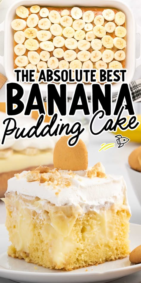 Banana Cream Jello Recipes, Banana Poke Cake, Budget Desserts, Banana Cakes, Instant Banana Pudding, Banana Pudding Poke Cake, Banana Pudding Desserts, Pudding Poke Cake, Restless Chipotle