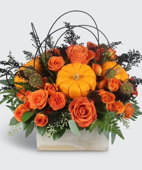 Halloween Fresh Flower Arrangements, Simple Fall Centerpieces For Table, Mini Pumpkin Patch, Flower Diy Paper, Halloween Flower Arrangements, Halloween Floral Arrangements, Fall Floral Centerpieces, Paper Flower Diy, Floral Workshop