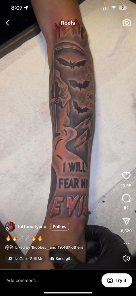 Men S Tattoos, Tattoo Ideas For Men Red Ink, Kaws Arm Tattoo, Hard Tattoos Men Forearm, Sharp Tattoo Designs, Quarter Sleeve Tattoo Men, Outer Forearm Tattoo Men Sleeve, Full Arm Tattoo Men Sleeve Ideas, Tuff Tattoos For Men