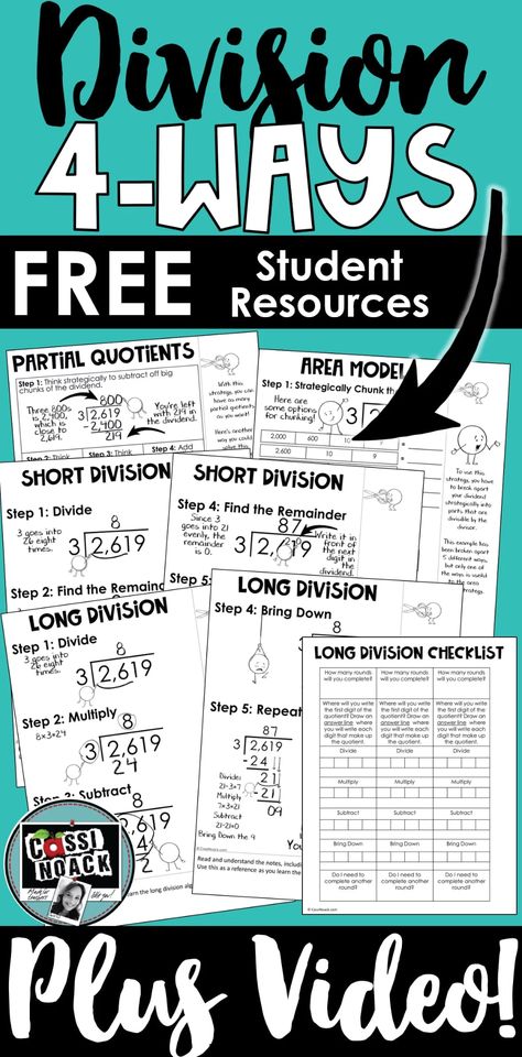 Division Area Model, Long Division Strategies, Maths Basics, Area Model Division, Division Anchor Chart, Short Division, Teaching Long Division, Partial Quotients, Teaching Division