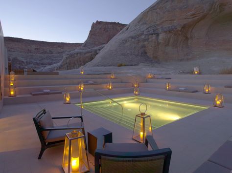 Emily Ratajkowski Retreated to This Desert Resort After Her Wedding | Vogue Amangiri Resort Utah, Amangiri Resort, Spa Luxe, Desert Resort, Pouf Design, Resort Design, Furniture Luxury, Architecture Inspiration, Desert Landscape