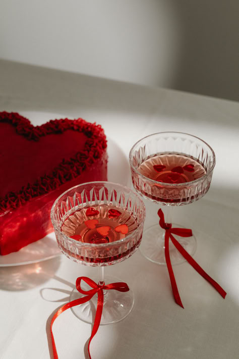 Red Ribbon Aesthetic, Red Photoshoot Aesthetic, St Valentines Day Aesthetic, Red Party Aesthetic, Absurd Photography, Red Bachelorette Party, Glass With Ribbon, Ribbon Glasses, Aesthetic Photoshoots