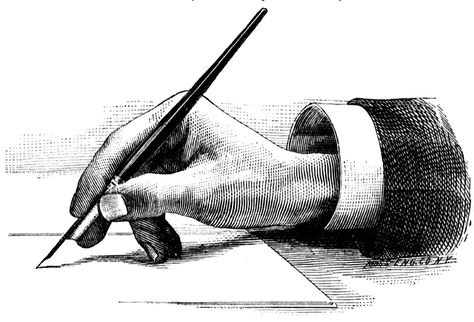 Hand holding a pen Importance Of Reading, Vintage Writing, Pen Sketch, Clip Art Vintage, Writing Pens, A Pen, Black And White Illustration, Pen Drawing, Vintage Illustration