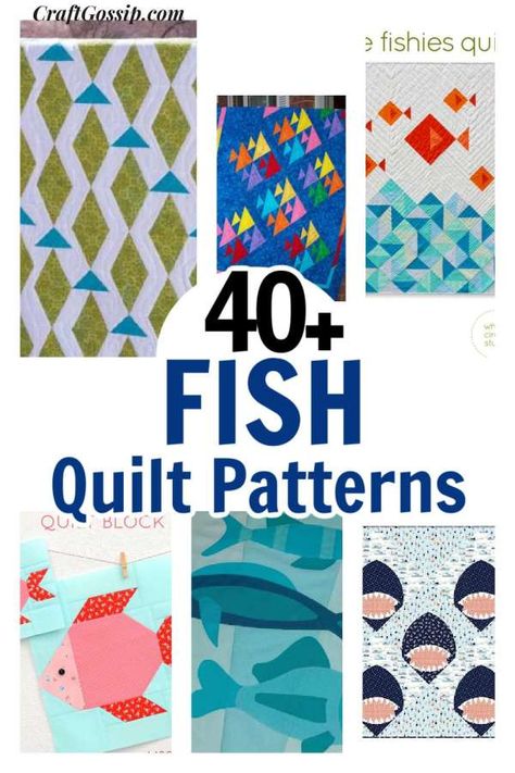 40 Fish Quilt And Block Patterns – Quilting Fish Quilt Patterns, Fish Quilt Pattern, Beach Themed Quilts, Sea Turtle Quilts, Nautical Baby Quilt, Free Paper Piecing Patterns, Charm Pack Quilt Patterns, Boys Quilt Patterns, Turtle Quilt