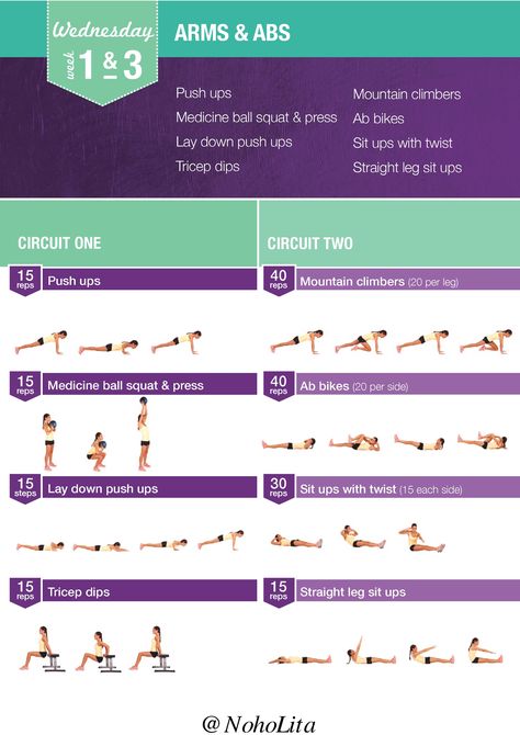 Kayla Itsines BBG: Week 1 & 3: Wednesday Kayla Itsines Workout, Bbg Workouts, Arms And Abs, Abs Workout Video, Kayla Itsines, Ab Workout At Home, Ab Workouts, Fitness Instagram, I Work Out