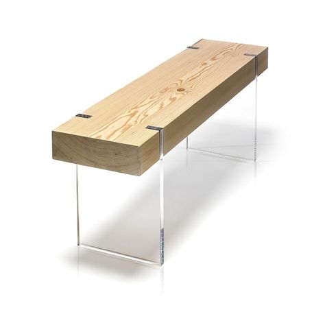 Conceptual Furniture, Acrylic Bench, Entrance Bench, Torch Wood, Lucite Furniture, Hallway Bench, Functional Artwork, Brick Detail, Modern Entrance