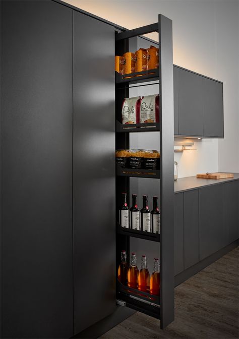 Libell 150mm Narrow Larder System Cabinet Colours, Kitchen Larder, تصميم داخلي فاخر, تصميم للمنزل العصري, Modern Kitchen Interiors, Kitchen Design Plans, Kitchen Interior Design Modern, Diy Kitchen Storage, Kitchen Storage Solutions