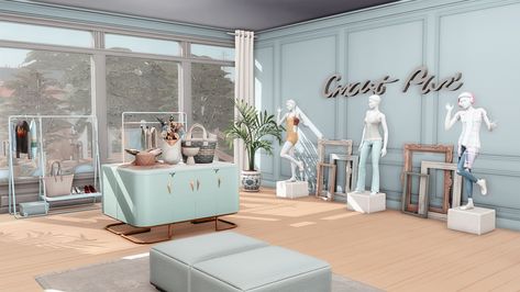 Sims 4 Retail, Retail Store Layout, Sims 4 Cc Furniture Living Rooms, Lotes The Sims 4, The Sims 4 Lots, Sims 4 House Plans, Sims 4 House Building, Tea Cafe, Sims Building