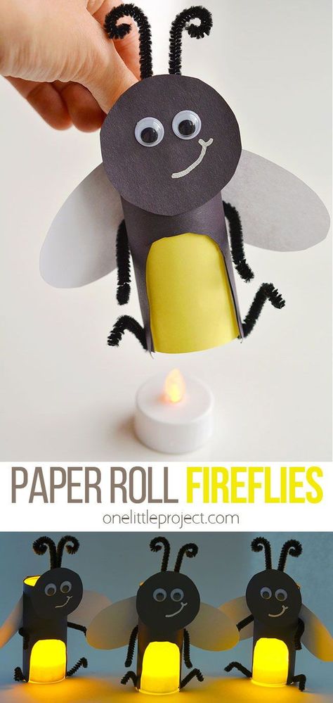 Firefly Craft, Fireflies Craft, Classroom Science, Recycled Crafts Kids, Insect Crafts, Bug Crafts, Summer Craft, Daycare Activities