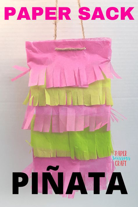 Homemade Pinata (3)-min Pinata Preschool Craft, Individual Pinatas Diy, Piñata Crafts For Kids, Home Made Pinata, How To Make A Pinata Diy, Pinata Alternative Ideas, Market Day Ideas For Kids To Sell, Paper Bag Pinata, Pinata Alternative