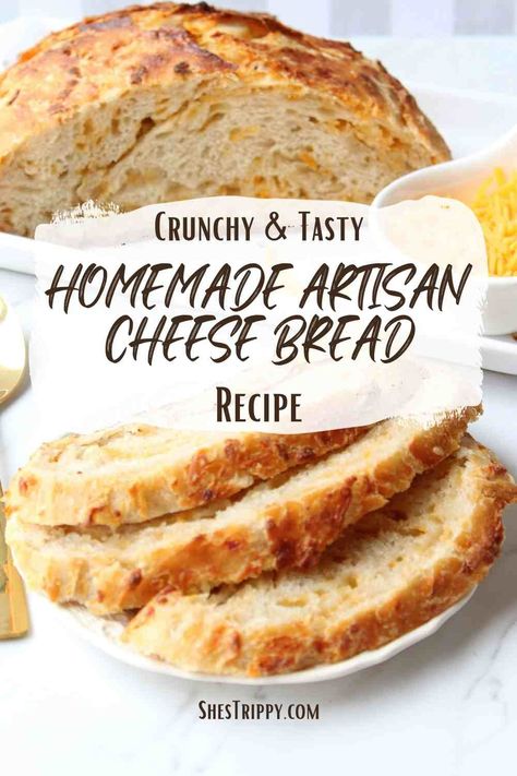 Homemade Artisan Cheese Bread Recipe Yeast Bread, Artesian Bread, Homemade Artisan Bread, Cheese Bread Recipe, Homemade Bread Recipes Easy, Artisan Bread Recipes, Yeast Bread Recipes, Rustic Bread, Best Bread Recipe