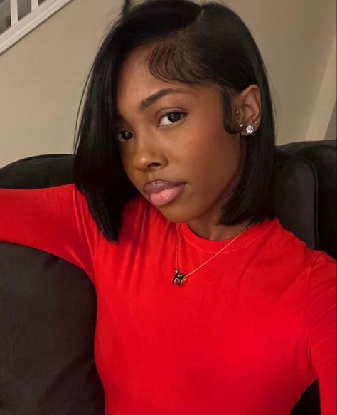 Natural Hair Bob, Pressed Natural Hair, Silk Press Natural Hair, Short Straight Hair, Flat Iron Hair Styles, Natural Hair Styles Easy, Hair Laid, Relaxed Hair, Side Part