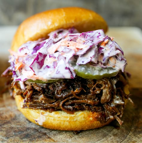 Shredded Beef Sandwiches, Slow Cooker Bbq Beef, Bbq Beef Sandwiches, Modern Honey, Bbq Sandwich, Pulled Beef, Brisket Sandwich, Acre Homestead, Beef Sandwiches