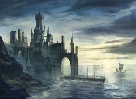 Ten Towers - Game of Thrones LCG by jcbarquet on DeviantArt Game Of Thrones Castles, Iron Islands, Fantasy Locations, Fantasy Settings, Asoiaf Art, Gra O Tron, Game Of Thrones Art, Fantasy Worlds, Games Of Thrones