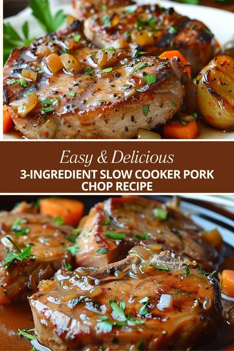 Pork Chop Recipe Healthy, Curly Hair Natural Curls Hairstyles, Slow Cooker Pork Chops Recipes, Healthy Pork Chops, Pork Crockpot Recipes, Pork Chop Recipes Crockpot, Pork Chop Recipe, Tender Pork Chops, Healthy Pork