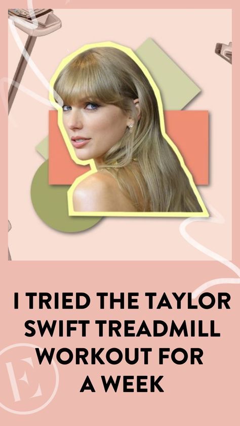 Make your cardio fun with the Taylor Swift treadmill workout. One Hour Treadmill Workout, Eras Tour Treadmill Workout, Taylor Swift Running On Treadmill, At Home Treadmill Workout, Taylor Swift Exercise Routine, Eras Tour Workout, Taylor Swift Running Workout, Treadmill Strut Workout, Treadmill Playlist Workout